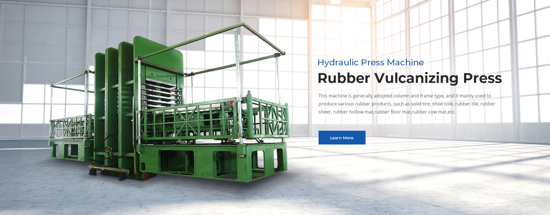 Rubber vulcanizing press with plc